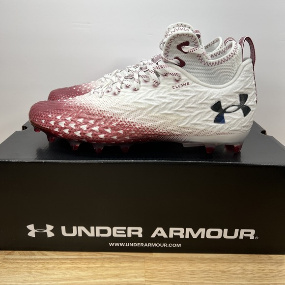 Under Armour Other - Under Armour Men's 11 Spotlight Clone 3.0 MC Football Cleats 3026334-107 WHT/RED
